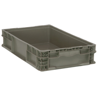 Contenant pliable et empilable, 15" la x 24" p x 5" h, Gris Par Equipment