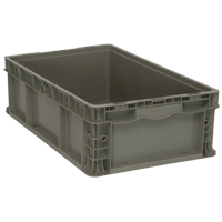 Contenant pliable et empilable, 15" la x 24" p x 7,5" h, Gris Par Equipment