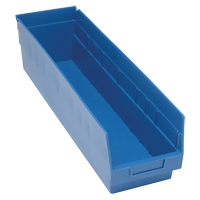 Bacs en plastique pour &eacute;tag&egrave;res Store More, 6-5/8" la x 6" H x 23-5/8" p, Bleu, Capacit&eacute; 90 lb Par Equipment