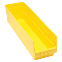 Bacs en plastique pour &eacute;tag&egrave;res Store More, 6-5/8" la x 6" H x 23-5/8" p, Jaune, Capacit&eacute; 90 lb Par Equipment