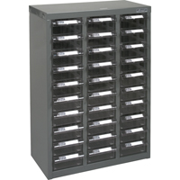 KPC-700 Parts Cabinet, Galvanized Steel, 30 Drawers, 17-1/2" x 8-7/10" x 25-3/10", Grey CF319 | Par Equipment