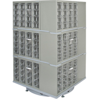 Heavy-Duty Industrial Carousel Drawer Cabinet, Steel, 192 Drawers, 27" W x 27" D x 48" H, Grey CF405 | Par Equipment