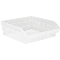 Bacs de rangement pour tablettes, 11-1/8" la x 4" H x 11-5/8" p, Transparent, Capacit&eacute; 30 lb Par Equipment