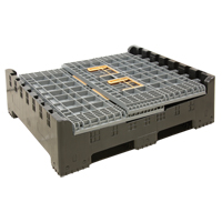 Collapsible Bulk Container, 47.2" L x 39.4" W x 39.4" H, Grey Par Equipment