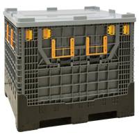 Collapsible Bulk Container, 47.2" L x 39.4" W x 39.4" H, Grey CF862 | Par Equipment