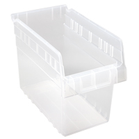 Store-Max Shelf Bins, 6-5/8" W x 8" H x 11-5/8" D, Clear, 44 lbs. Capacity Par Equipment