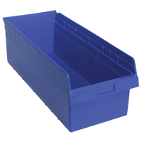 Store-Max Shelf Bins, 11-1/8" W x 8" H x 23-5/8" D, Blue, 68 lbs. Capacity CF908 | Par Equipment