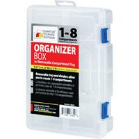 Plastic Compartment Box, 6.25" W x 9.25" D x 2.2" H, 8 Compartments Par Equipment
