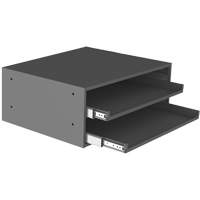 Large Slide Rack for Compartment Box Cabinets, Steel, 2 Slots, 20" W x 15-15/16" D x 8-3/16" H, Grey CG146 | Par Equipment
