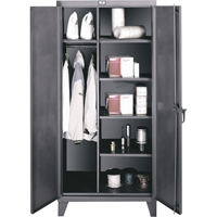 Wardrobe/Storage Cabinets, Steel, 36" W x 24" D x 72" H, Grey FG838 | Par Equipment