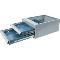 &eacute;tabli &agrave; deux tiroirs, Acier, 18" la x 21" p x 9" h Par Equipment