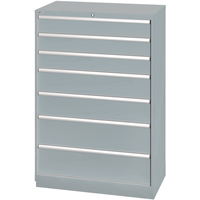 Armoires de rangement avec tiroirs, 7 tiroirs, 40-1/4" la x 22-1/2" p x 59-1/2" h, Gris Par Equipment