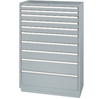 Armoires de rangement avec tiroirs, 10 tiroirs, 40-1/4" la x 22-1/2" p x 59-1/2" h, Gris Par Equipment