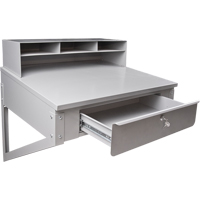 Wall-Mounted Shop Desk, 34-1/2" W x 28" D x 31" H, Grey FI518 | Par Equipment