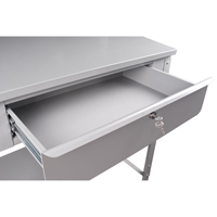 Open Floor Style Shop Desk, 34-1/2" W x 30" D x 53" H, Grey FI519 | Par Equipment