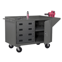 Mobile Workbench Cabinet, Steel Surface Par Equipment
