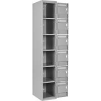 Clean Line Lockerettes, 6 -tier, Bank of 3, 36" x 18" x 72", Steel, Grey, Rivet (Assembled) Par Equipment