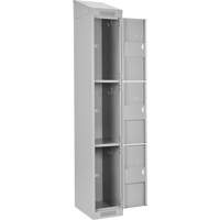 Clean Line Lockers, 3 -tier, Bank of 4, 48" x 18" x 78", Steel, Grey, Rivet (Assembled) Par Equipment