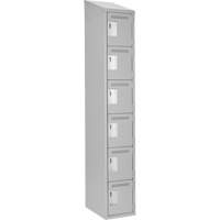 Clean Line Lockerette , 6 -tier, 12" x 18" x 78", Steel, Grey, Rivet (Assembled) Par Equipment