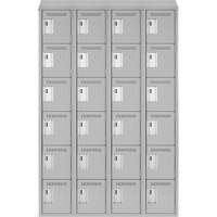 Clean Line Lockerette , 6 -tier, Bank of 4, 48" x 18" x 78", Steel, Grey, Rivet (Assembled) Par Equipment