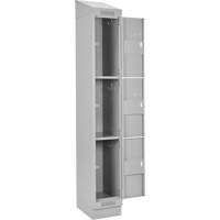 Clean Line Lockers, 3 -tier, Bank of 4, 48" x 18" x 82", Steel, Grey, Rivet (Assembled) Par Equipment