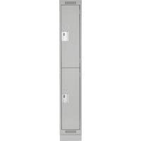 Casiers Clean Line, 2 niveaux, 12" x 18" x 76", Acier, Gris, Rivet (assembl&eacute;) Par Equipment