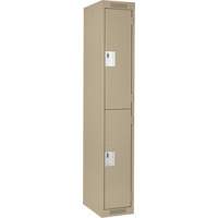 Clean Line Lockers, 2 -tier, 12" x 18" x 72", Steel, Beige, Rivet (Assembled) Par Equipment