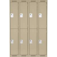 Clean Line Lockers, 2 -tier, Bank of 4, 48" x 18" x 72", Steel, Beige, Rivet (Assembled) Par Equipment
