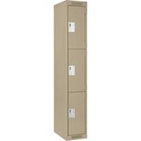 Casiers Clean Line, 3 niveaux, 12" x 18" x 72", Acier, Beige, Rivet (assembl&eacute;) Par Equipment