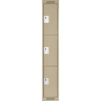 Casiers Clean Line, 3 niveaux, 12" x 18" x 72", Acier, Beige, Rivet (assembl&eacute;) Par Equipment