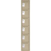 Petits casiers Clean Line, 6 niveaux, 12" x 18" x 72", Acier, Beige, Rivet (assembl&eacute;) Par Equipment