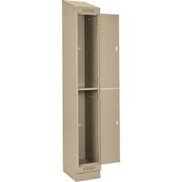 Clean Line Lockers, 2 -tier, Bank of 4, 48" x 18" x 82", Steel, Beige, Rivet (Assembled) Par Equipment