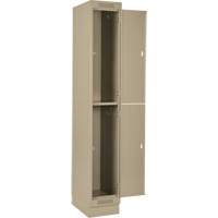 Clean Line Lockers, 2 -tier, Bank of 4, 48" x 18" x 76", Steel, Beige, Rivet (Assembled) Par Equipment