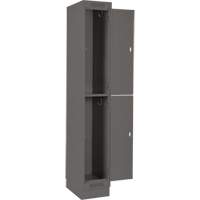 Clean Line Lockers, 2 -tier, Bank of 4, 48" x 18" x 76", Steel, Charcoal, Rivet (Assembled) Par Equipment