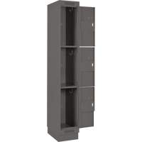 Casiers Clean Line, 3 niveaux, Bloc de 4, 48" x 18" x 76", Acier, Charbon, Rivet (assembl&eacute;) Par Equipment