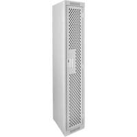 Clean Line Lockers, 12" x 12" x 72", Steel, Grey, Rivet (Assembled), Perforated Par Equipment