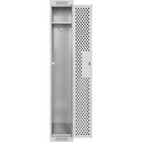 Clean Line Lockers, 12" x 12" x 72", Steel, Grey, Rivet (Assembled), Perforated Par Equipment