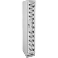 Casiers Clean Line, 12" x 12" x 76", Acier, Gris, Rivet (assembl&eacute;), Perfor&eacute; Par Equipment