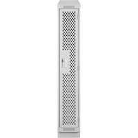 Clean Line Lockers, 12" x 18" x 82", Steel, Grey, Rivet (Assembled), Perforated Par Equipment