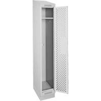 Clean Line Lockers, 12" x 18" x 82", Steel, Grey, Rivet (Assembled), Perforated Par Equipment