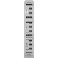 Casiers Clean Line, 3 niveaux, 12" x 18" x 82", Acier, Gris, Rivet (assembl&eacute;), Perfor&eacute; Par Equipment