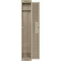 Clean Line Lockers, 12" x 12" x 72", Steel, Beige, Rivet (Assembled), Perforated Par Equipment