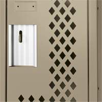 Clean Line Lockers, 2 -tier, 12" x 15" x 72", Steel, Beige, Rivet (Assembled), Perforated Par Equipment