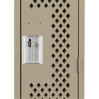 Clean Line Lockers, Bank of 2, 24" x 12" x 72", Steel, Beige, Rivet (Assembled), Perforated Par Equipment