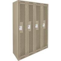 Casiers Clean Line, Bloc de 4, 48" x 12" x 72", Acier, Beige, Rivet (assembl&eacute;), Perfor&eacute; Par Equipment