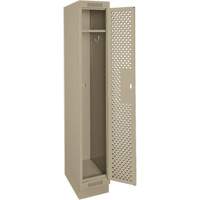 Casiers Clean Line, 12" x 12" x 76", Acier, Beige, Rivet (assembl&eacute;), Perfor&eacute; Par Equipment