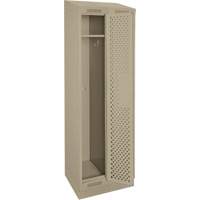 Clean Line Lockers, Bank of 2, 24" x 18" x 82", Steel, Beige, Rivet (Assembled), Perforated Par Equipment