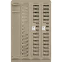 Casiers Clean Line, Bloc de 4, 48" x 18" x 82", Acier, Beige, Rivet (assembl&eacute;), Perfor&eacute; Par Equipment