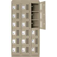 Clean-Line Perforated Lockerette, 6 -tier, Bank of 3, 12" x 72" x 12", Steel Par Equipment
