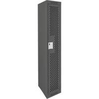 Clean Line Lockers, 12" x 12" x 72", Steel, Charcoal, Rivet (Assembled), Perforated Par Equipment
